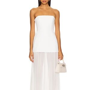 Revolve Strapless White/Ivory Dress